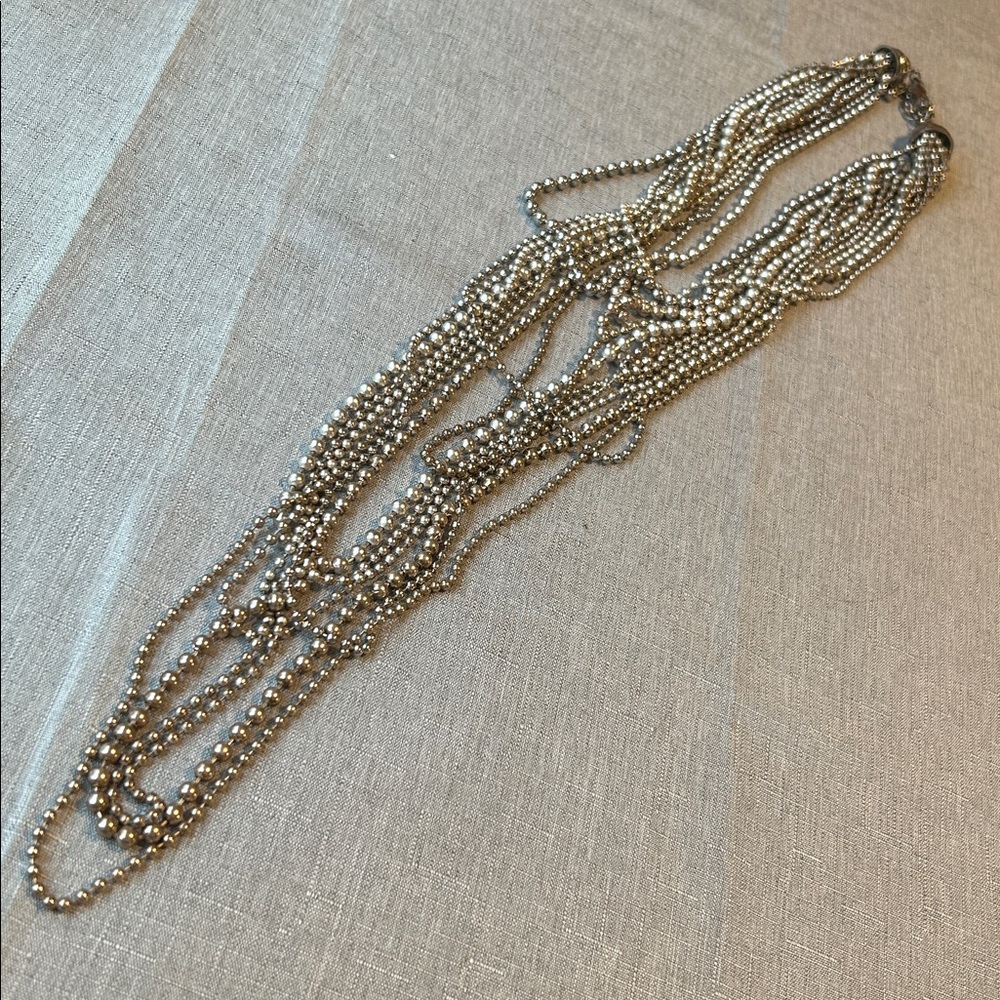 Elegant Silver Multi-Strand Necklace